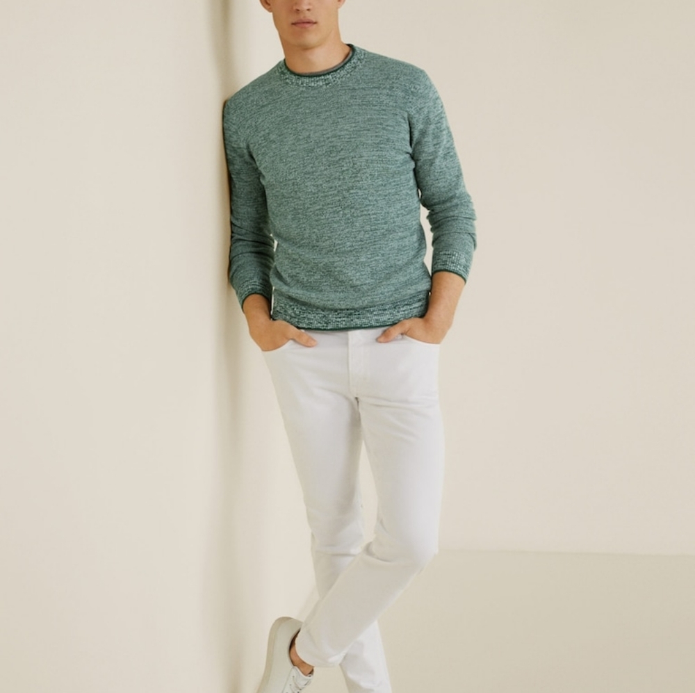 Flecked structure cotton sweater